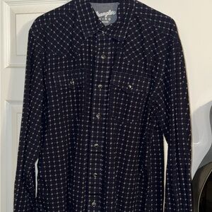 Wrangler Men's Navy Checkered Shirt Jacket